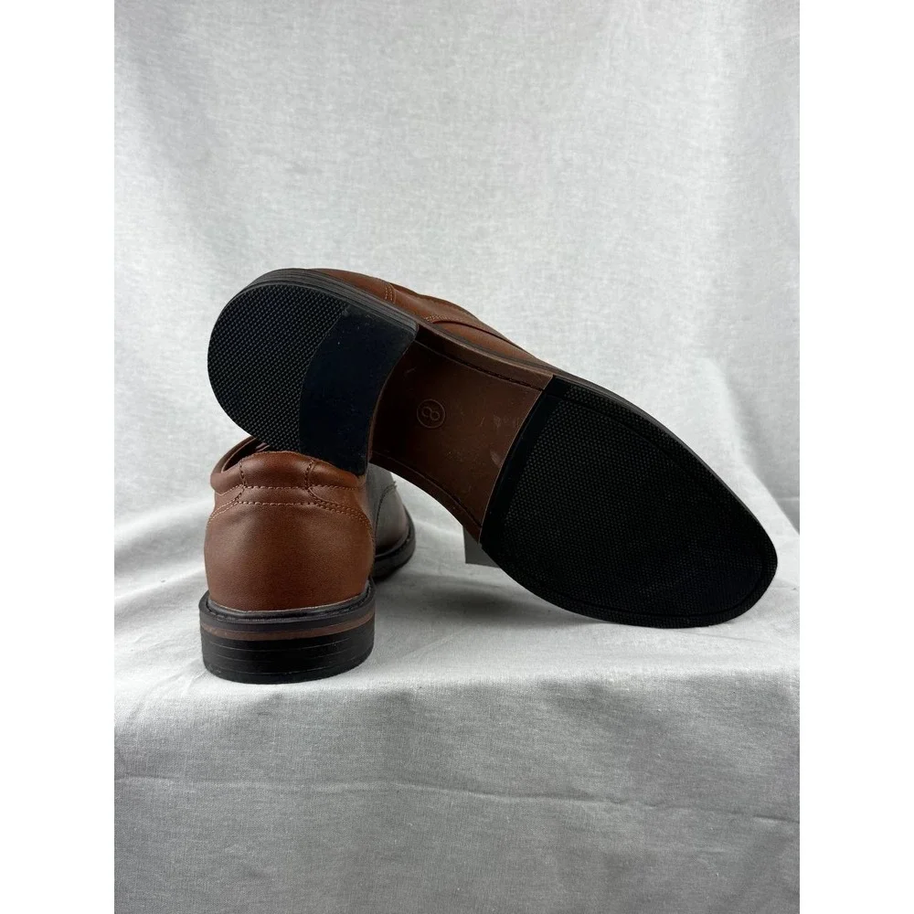 Goodfellow‎ & Co Mens Brown Faux Leather Dress Shoes NO LACES Memory Foam Size 8